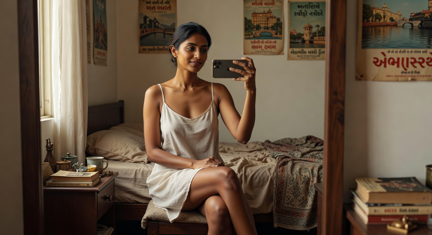 Meera from Ahmedabad Bedroom Selfies (10 Pics) - photo 3