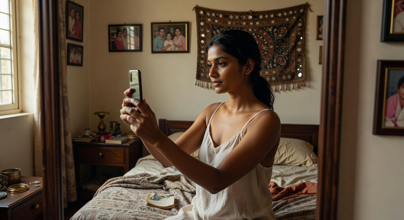 Meera from Ahmedabad Bedroom Selfies (10 Pics) - photo 5