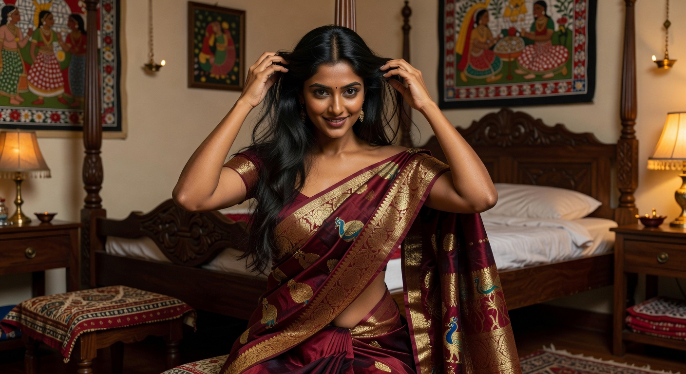 Sexy Desi Babe Undressing — Saree Strip - photo 8