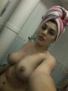 nude boobs babe after shower
