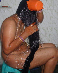 gorgeous lady showering naked