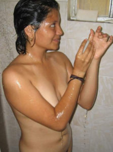 pretty indian teen taking shower