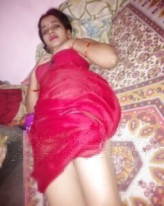 aunty in red lingerie