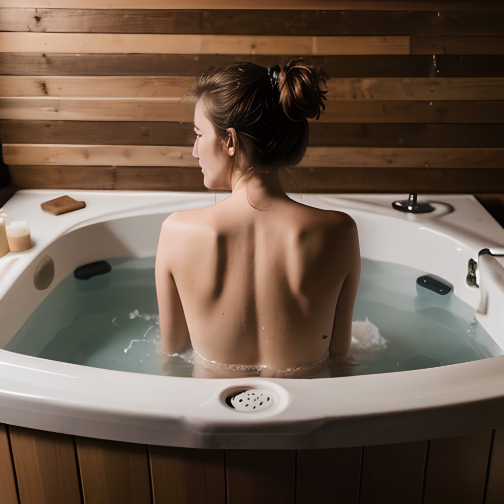 back hot tub messy hair 