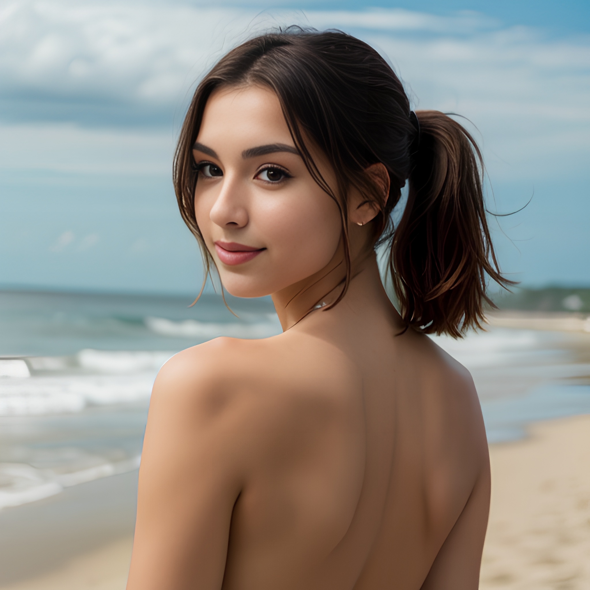 beach back ponytail haircut