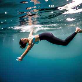 beautiful yoga pants underwater