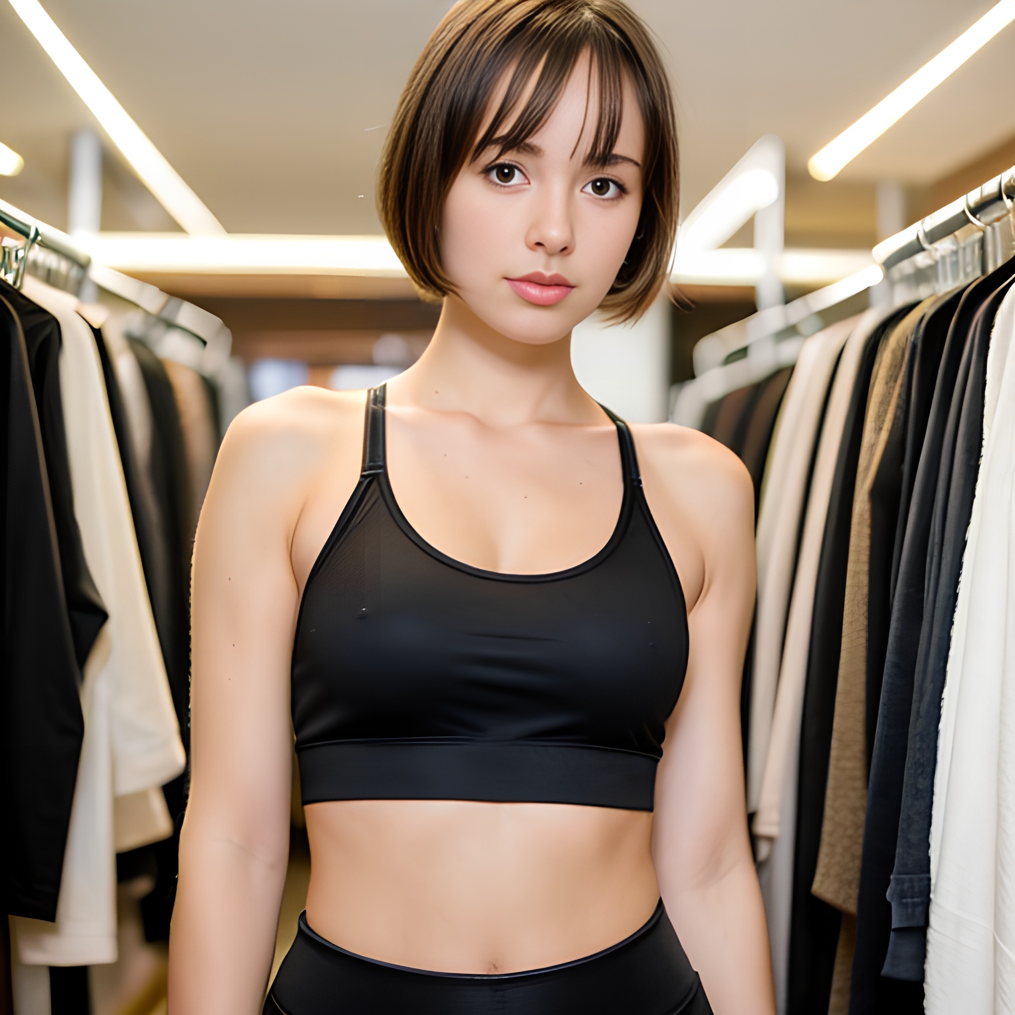 blowjob changing room yoga pants