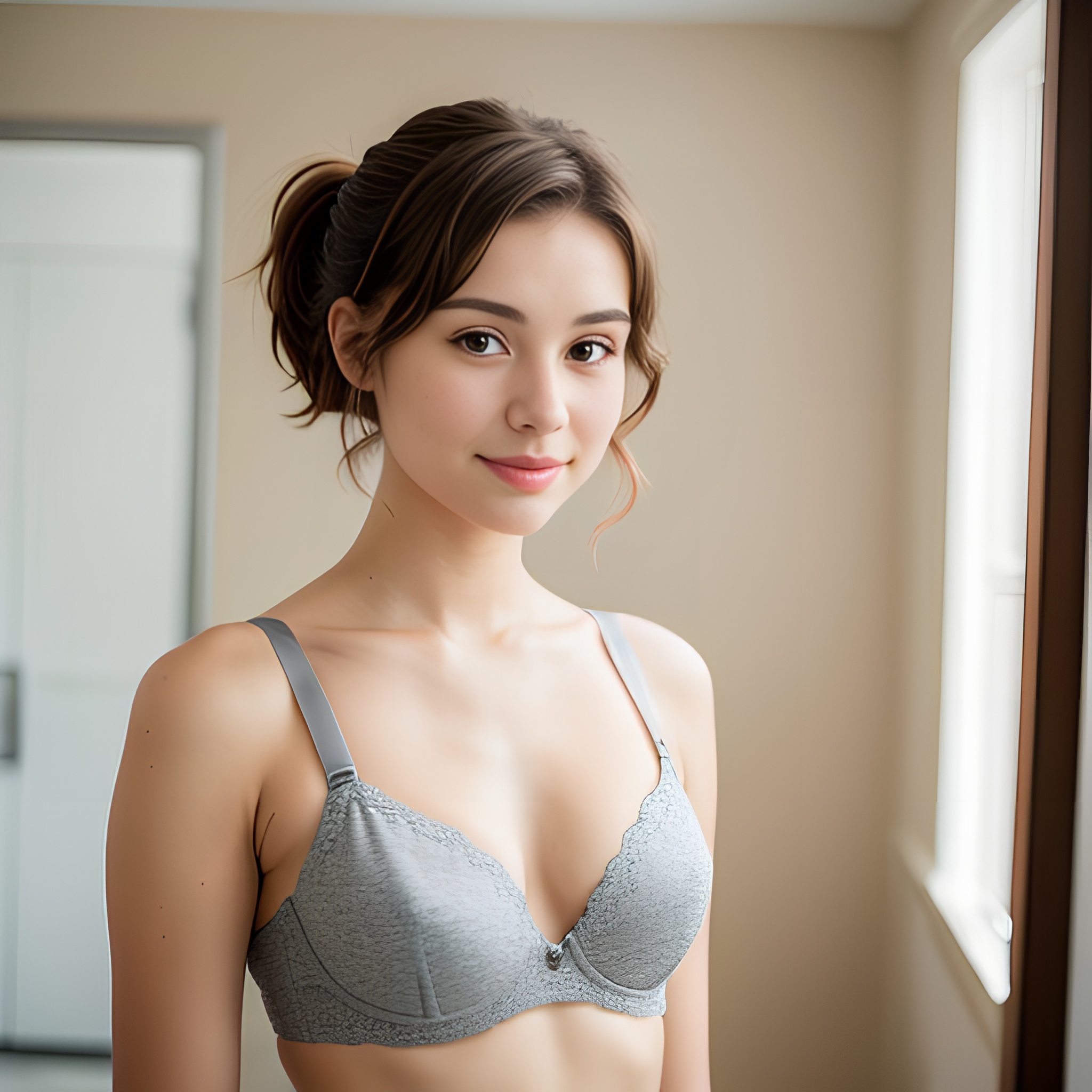 bra changing room ponytail haircut