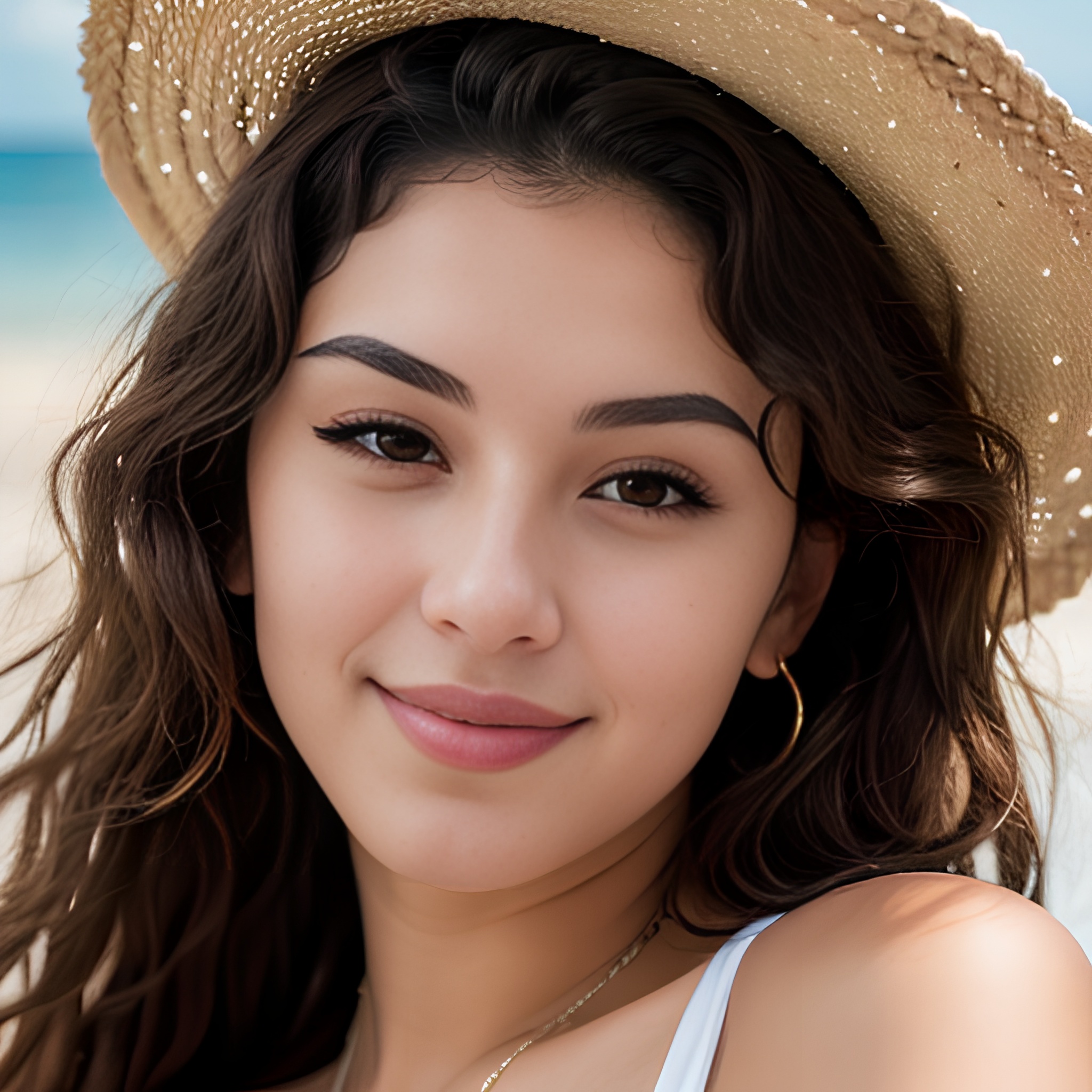 cleavage close beach