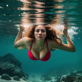 curly hair long hair underwater push up bra