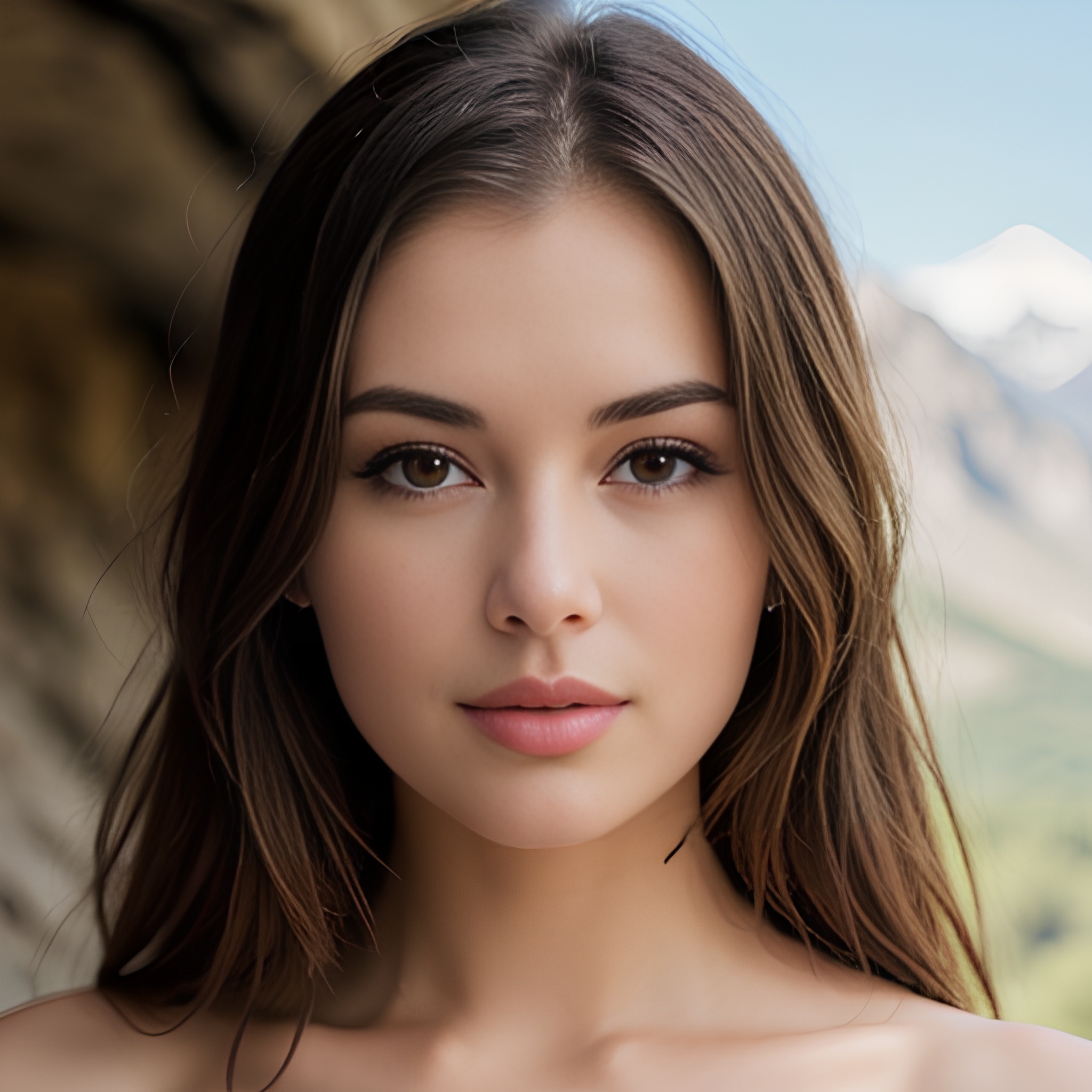 filipina close mountains