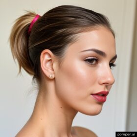 lipstick front ponytail haircut lipstick