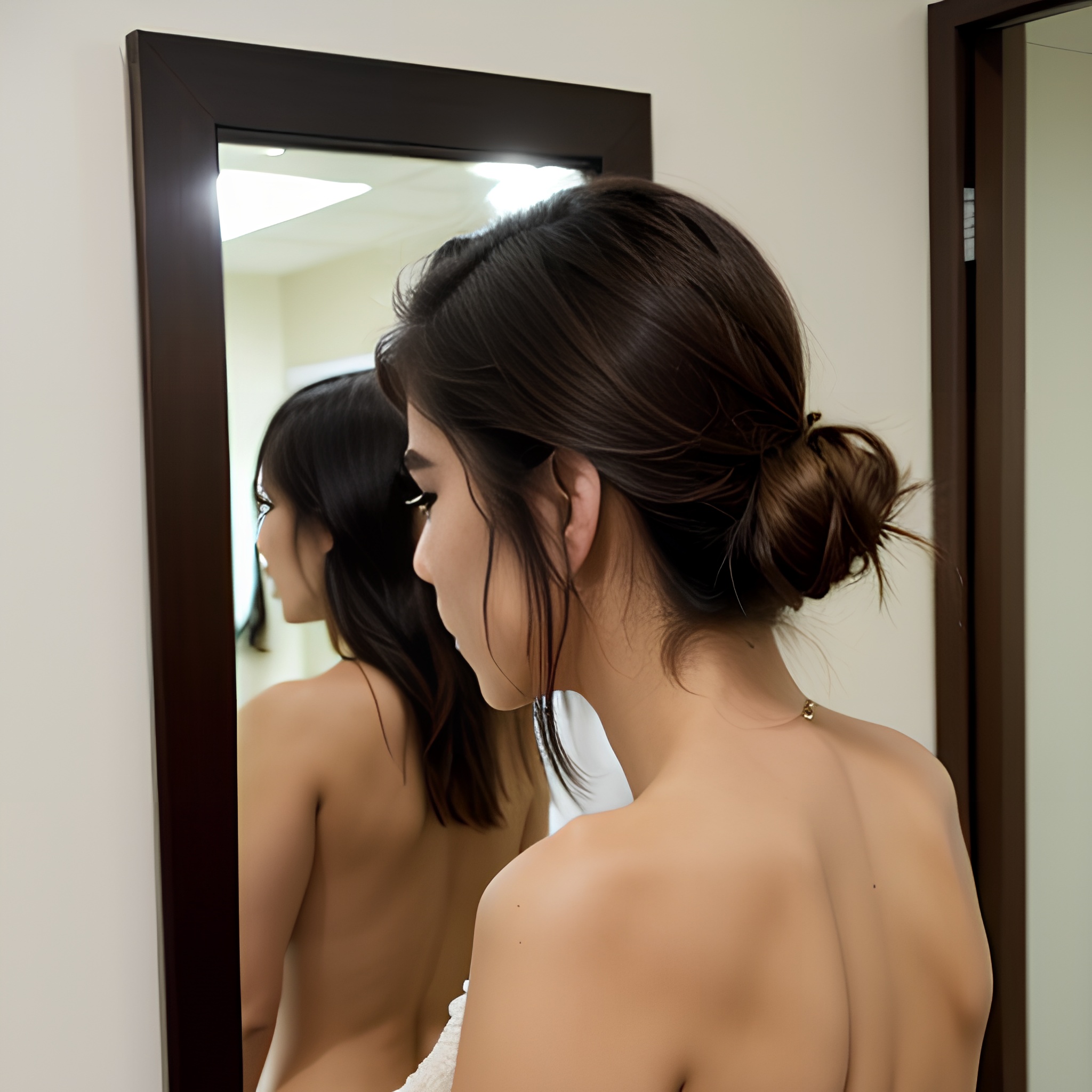 messy hair changing room