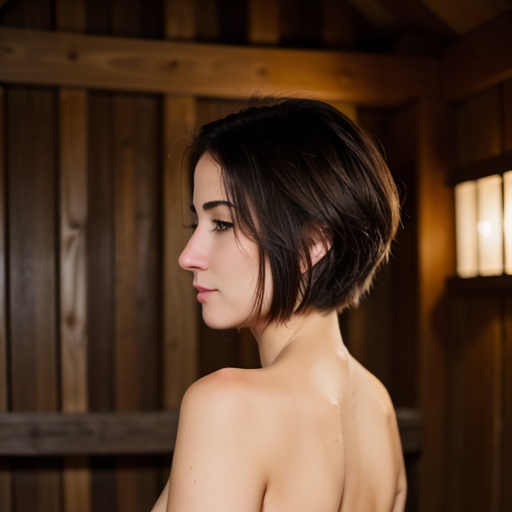 pixie haircut back sauna 