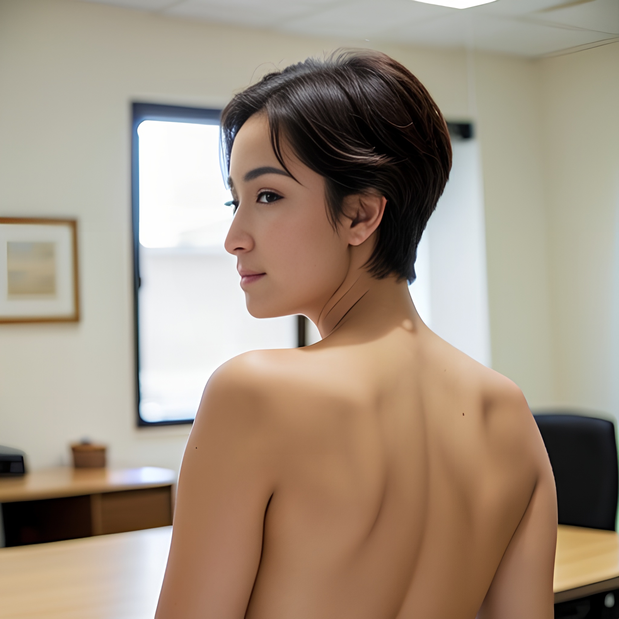 pixie haircut office back