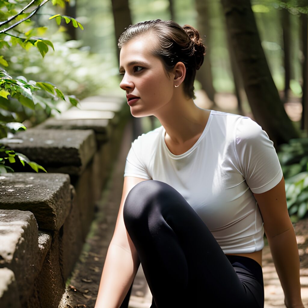 pixie haircut yoga pants 