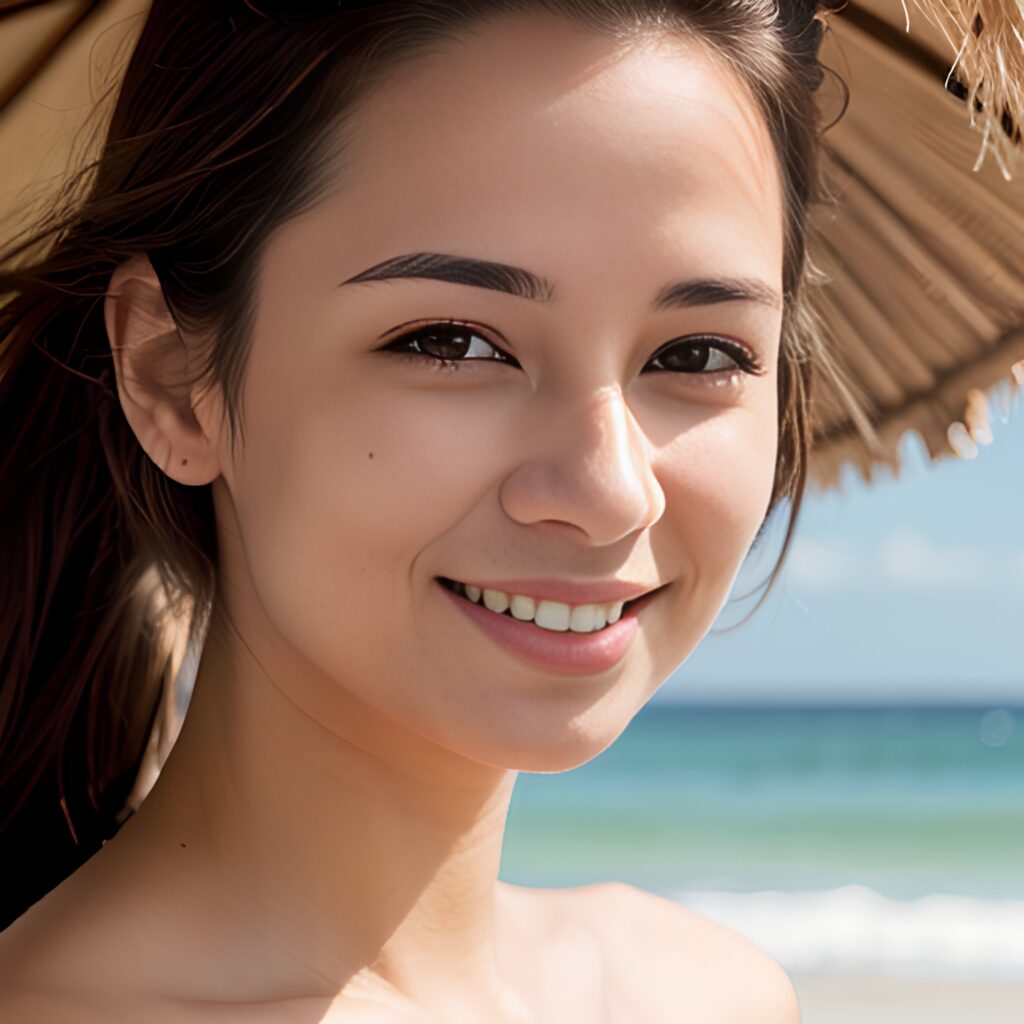 ponytail haircut beach cum on body close 