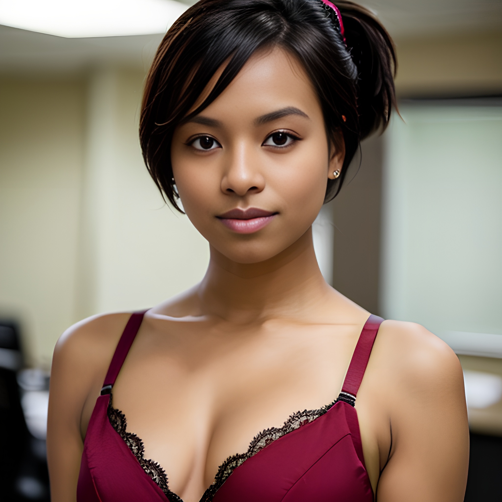 ponytail haircut bra office