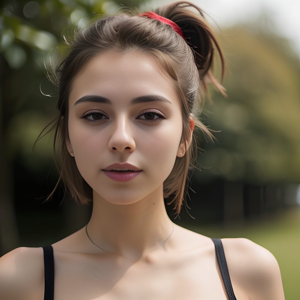 ponytail haircut partially nude close 