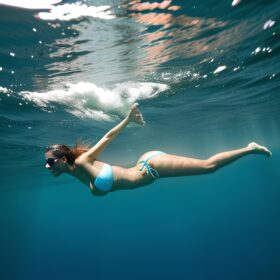 side underwater bikini