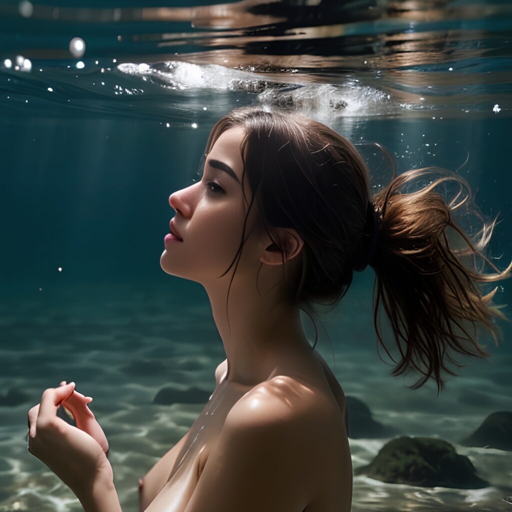 underwater messy hair 