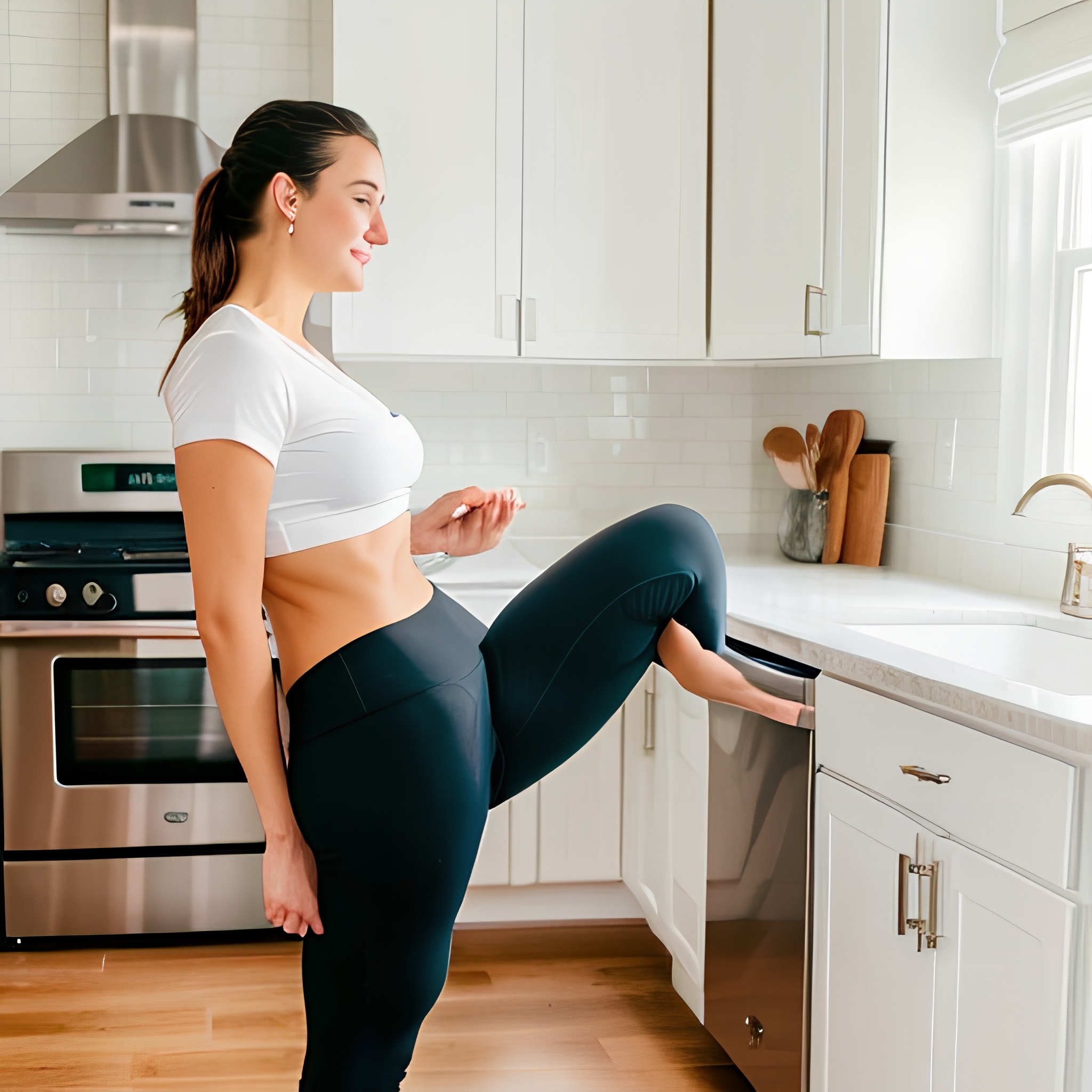 yoga pants kitchen 