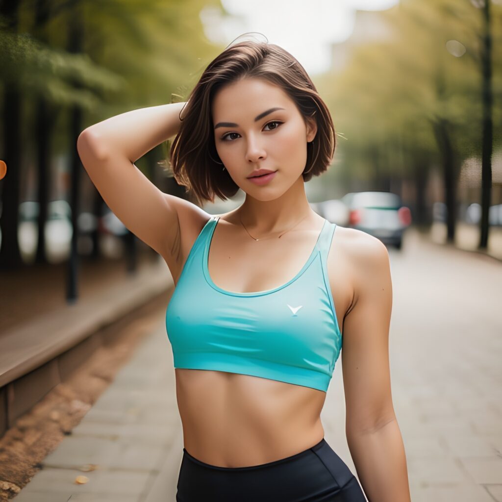 yoga pants pixie haircut 