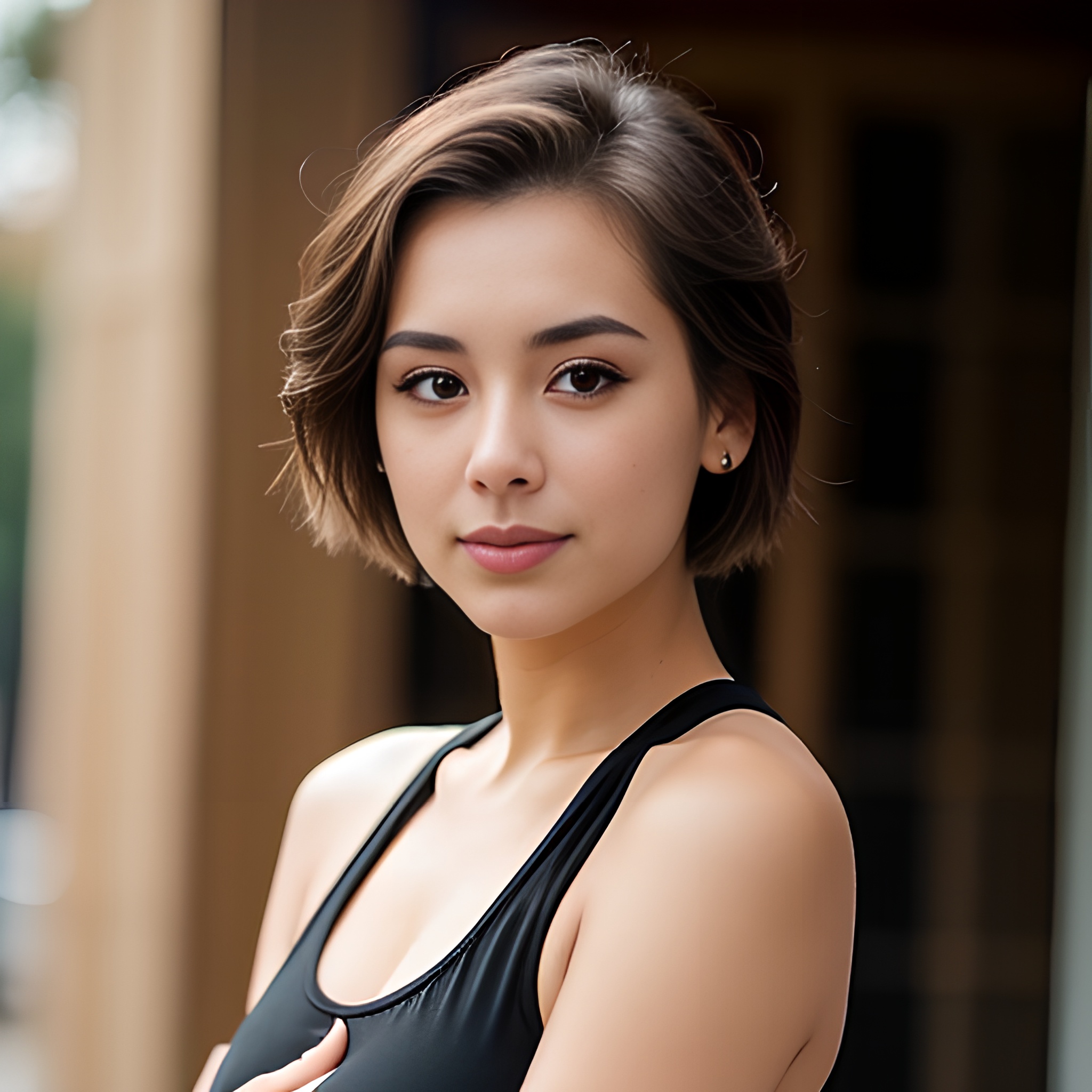 yoga pants ponytail haircut