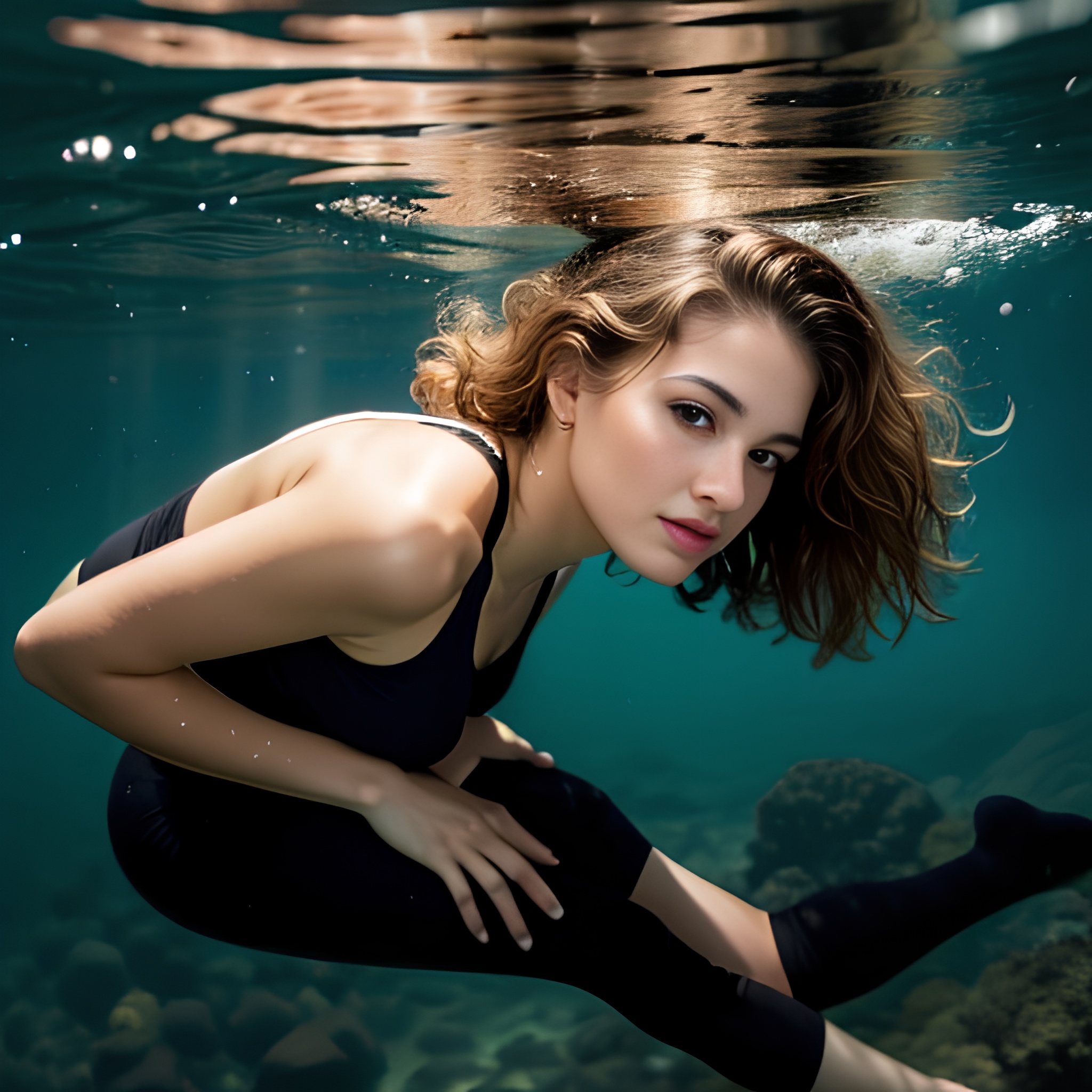 yoga pants underwater