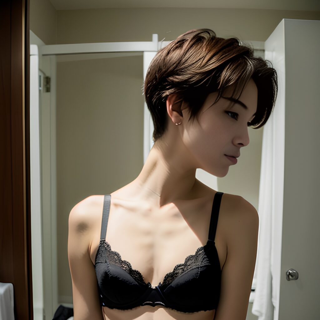 arabic changing room pixie haircut bra 