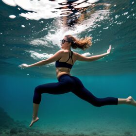 back indian yoga pants underwater