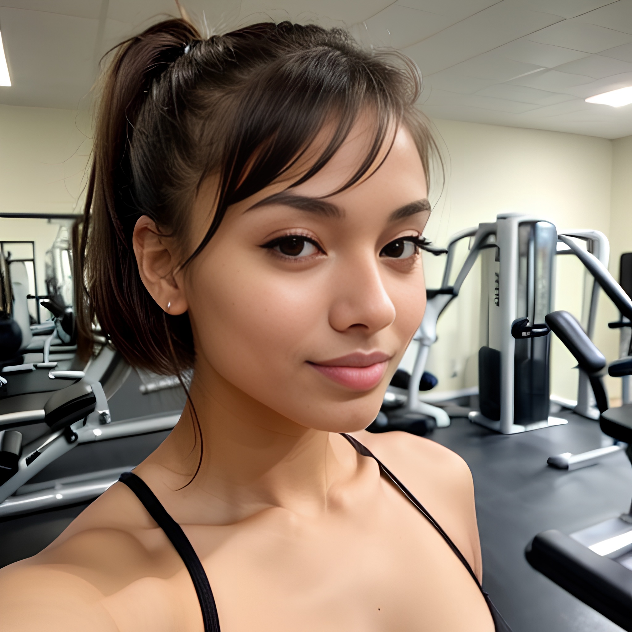 bangs hair gym front 