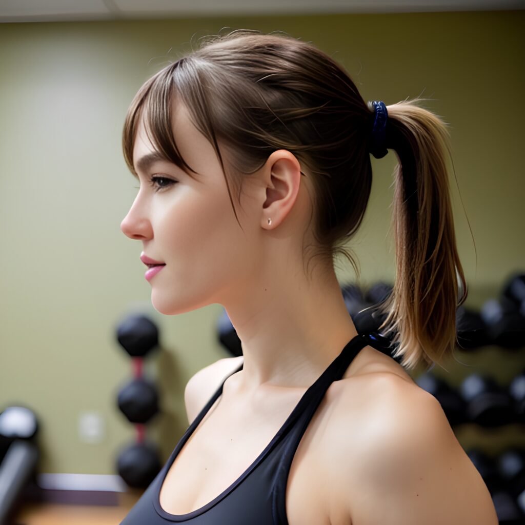 bikini gym ponytail haircut side 