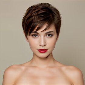 blowjob pixie haircut lipstick