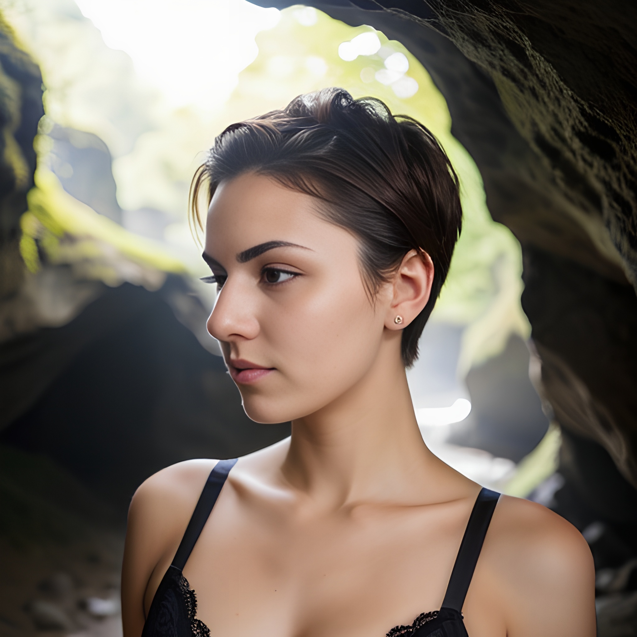 bra pixie haircut cave