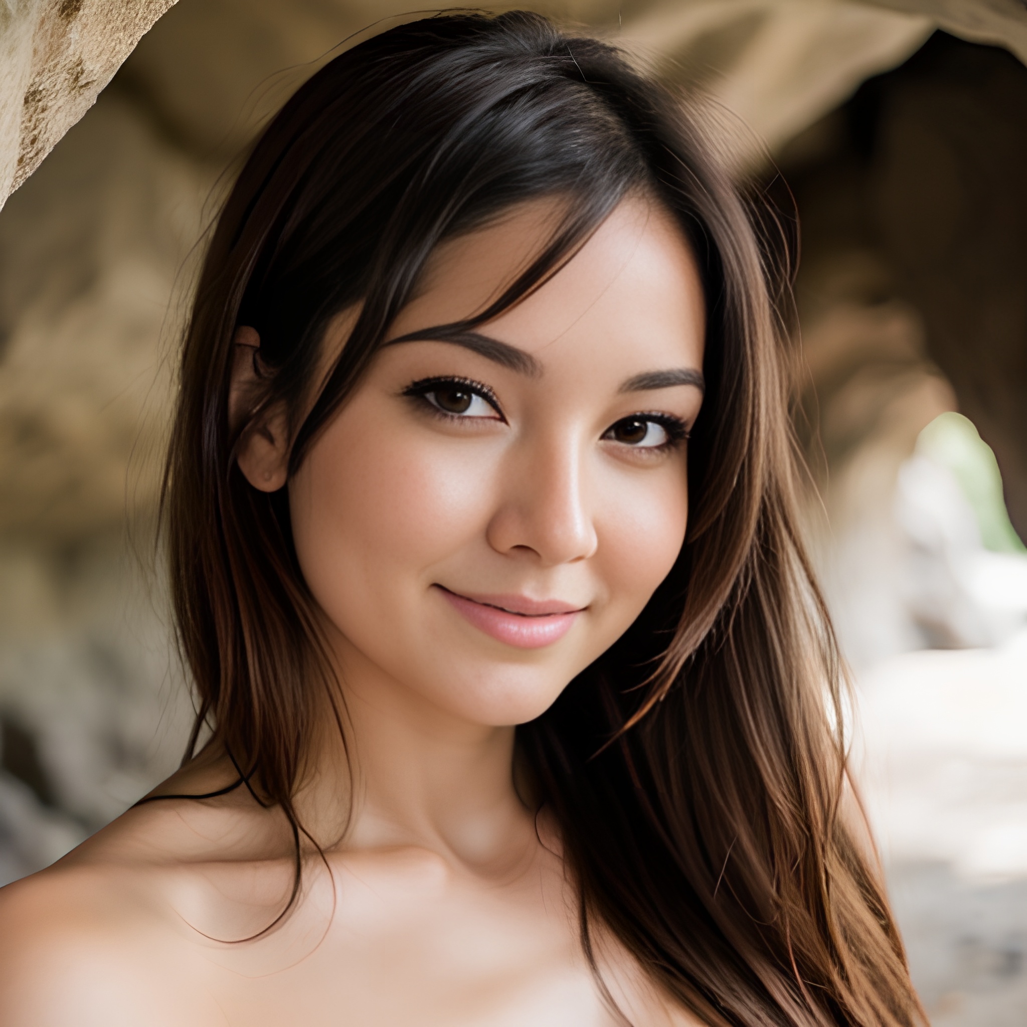 cave bangs hair cum on face