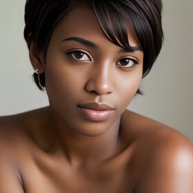 close darker skin pixie haircut