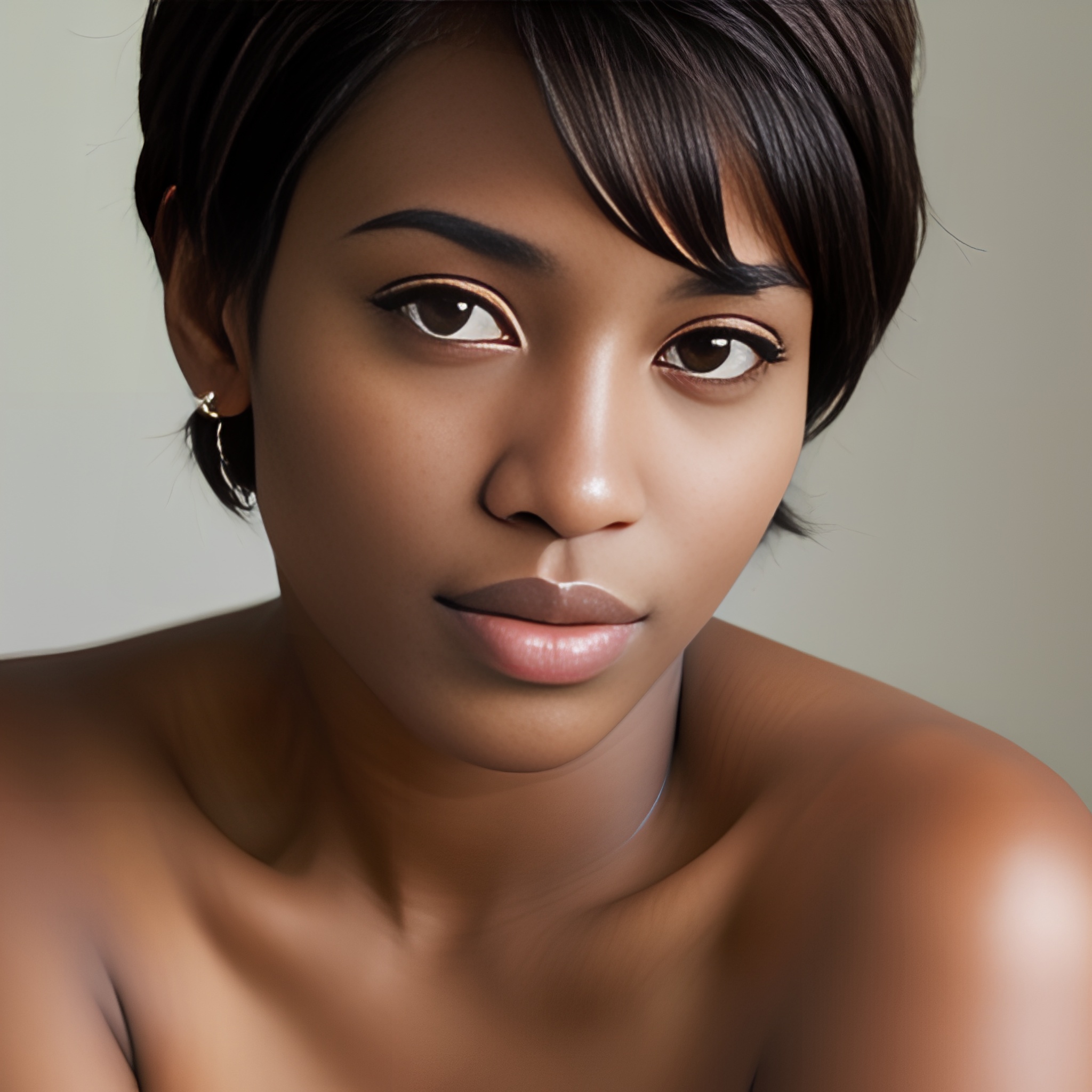 close darker skin pixie haircut 