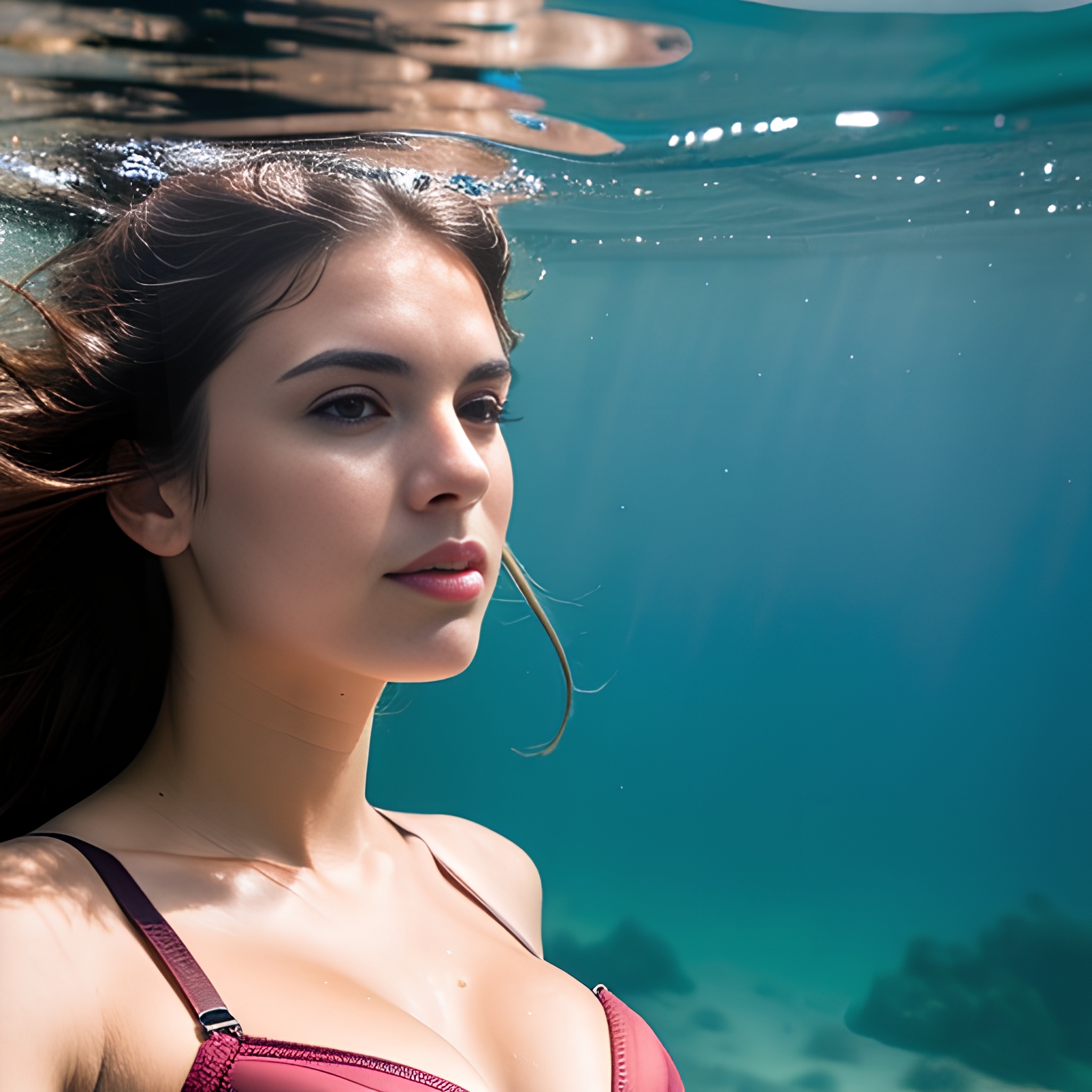 close push up bra blowjob underwater 