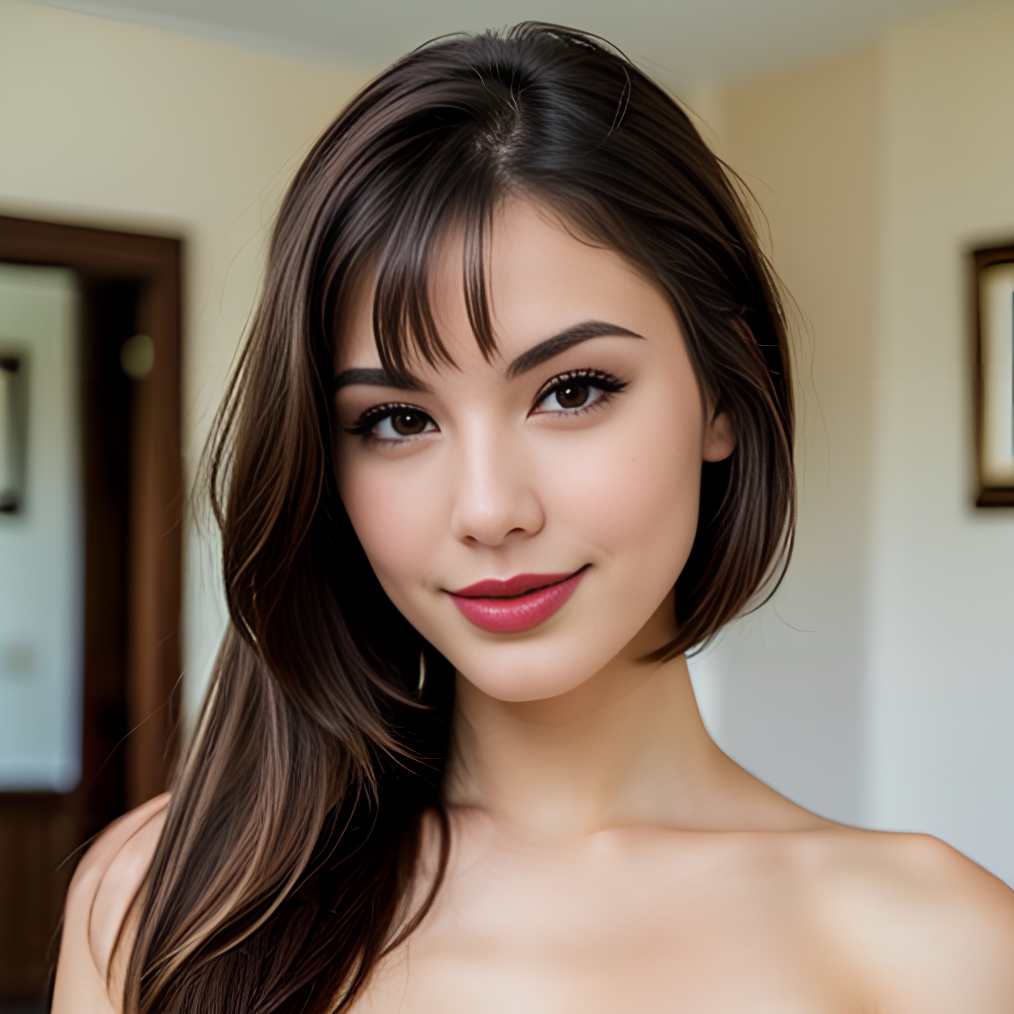 cum on body bangs hair cum on body