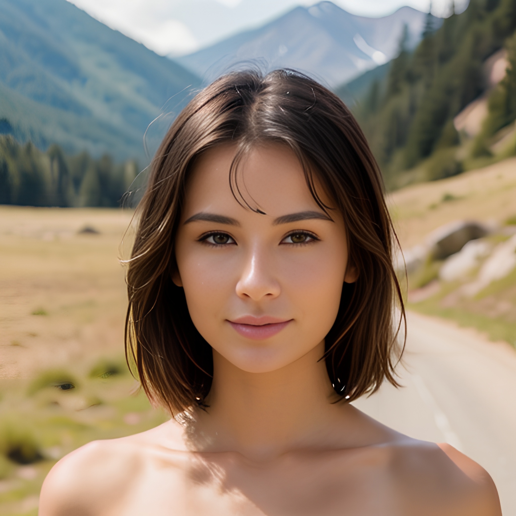 filipina bangs hair mountains