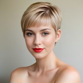 filipina lipstick pixie haircut