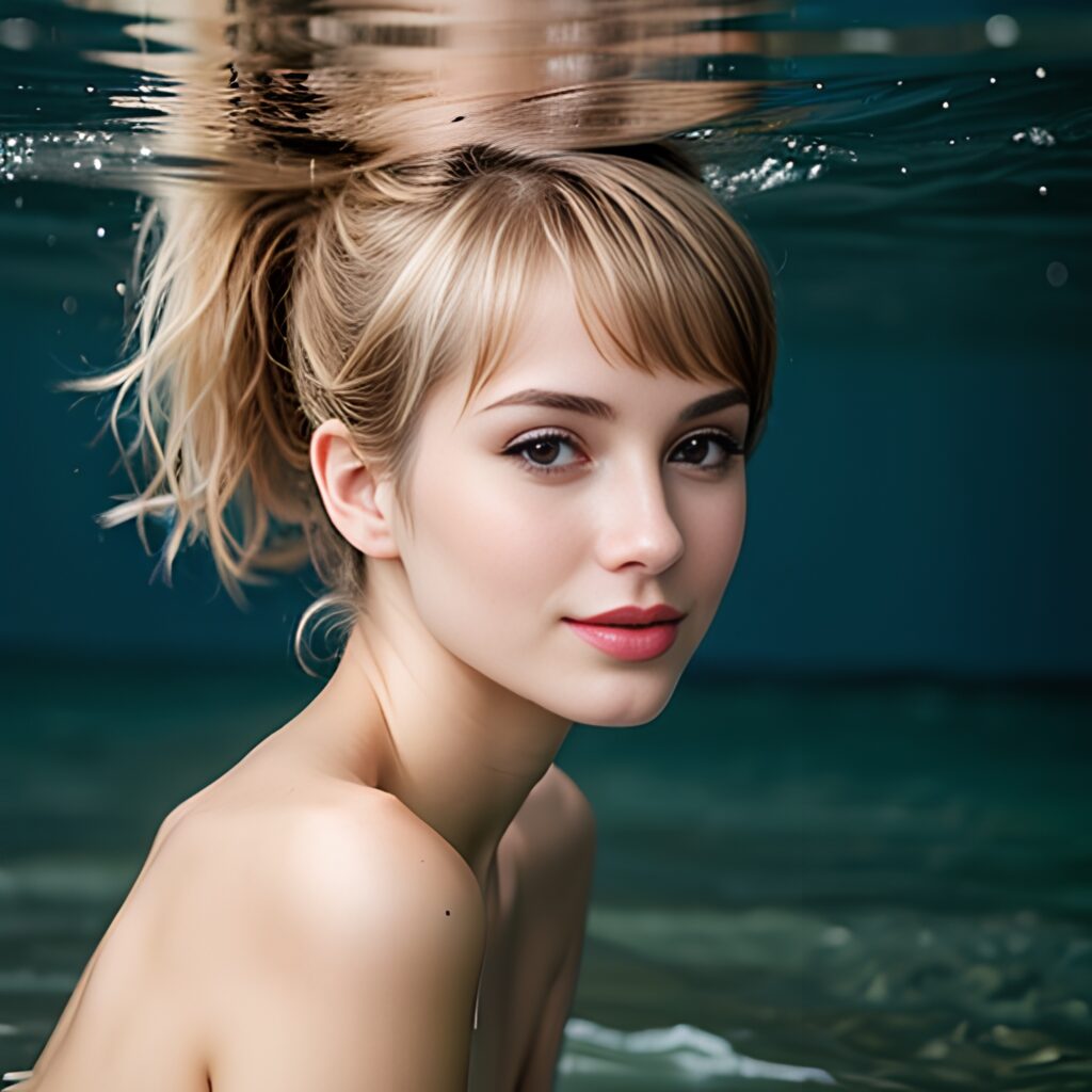 filipina underwater messy hair 