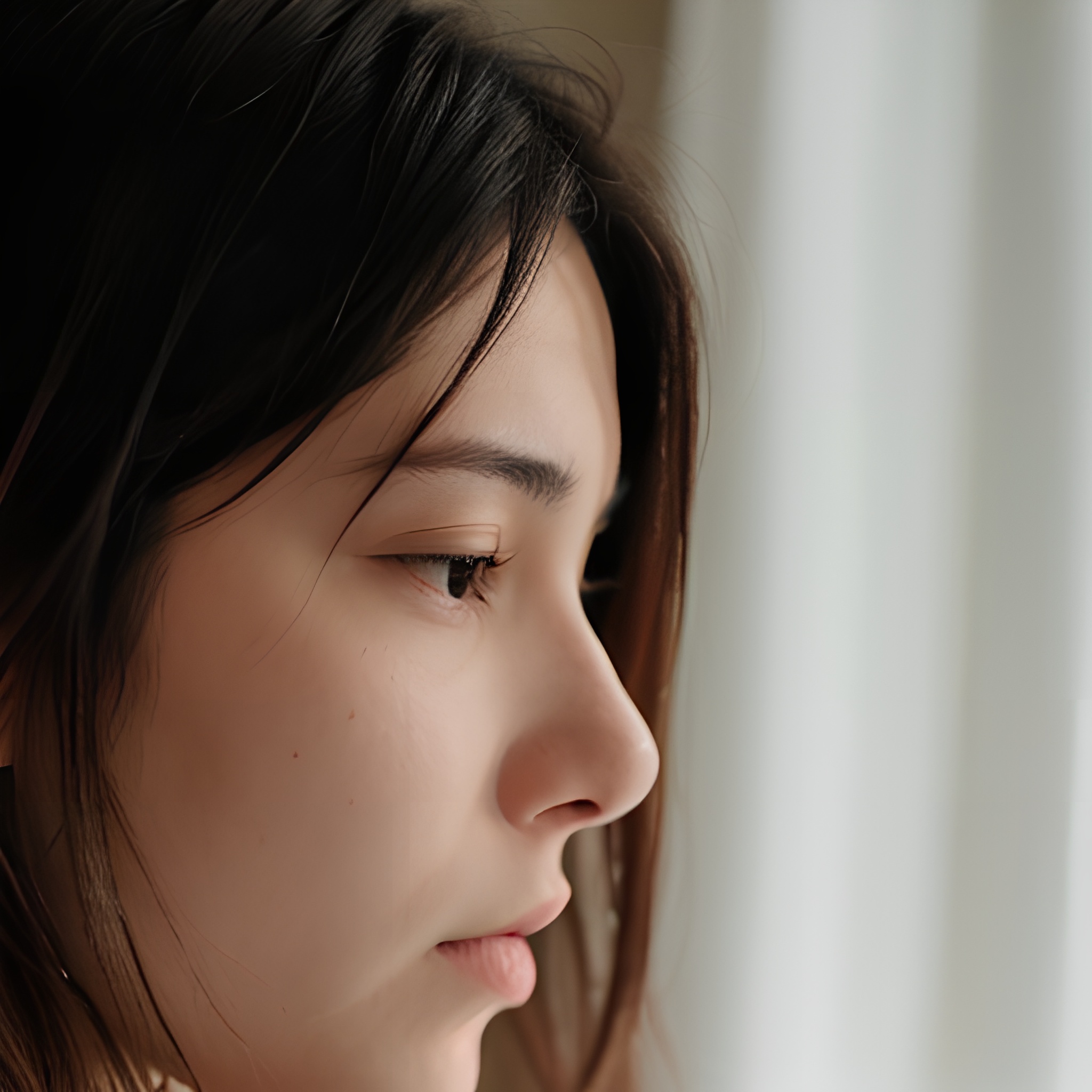 indonesian close messy hair