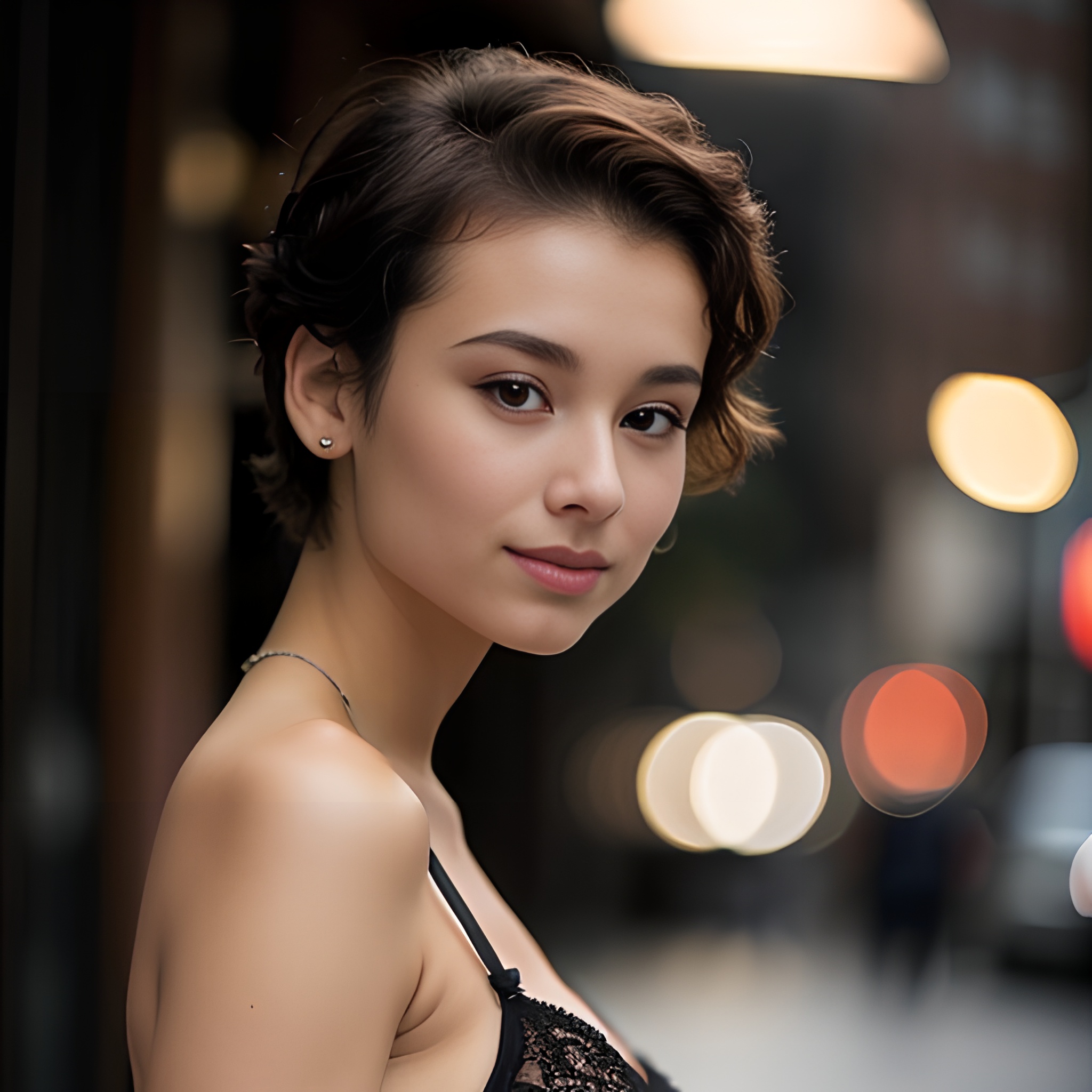 lingerie indonesian pixie haircut side