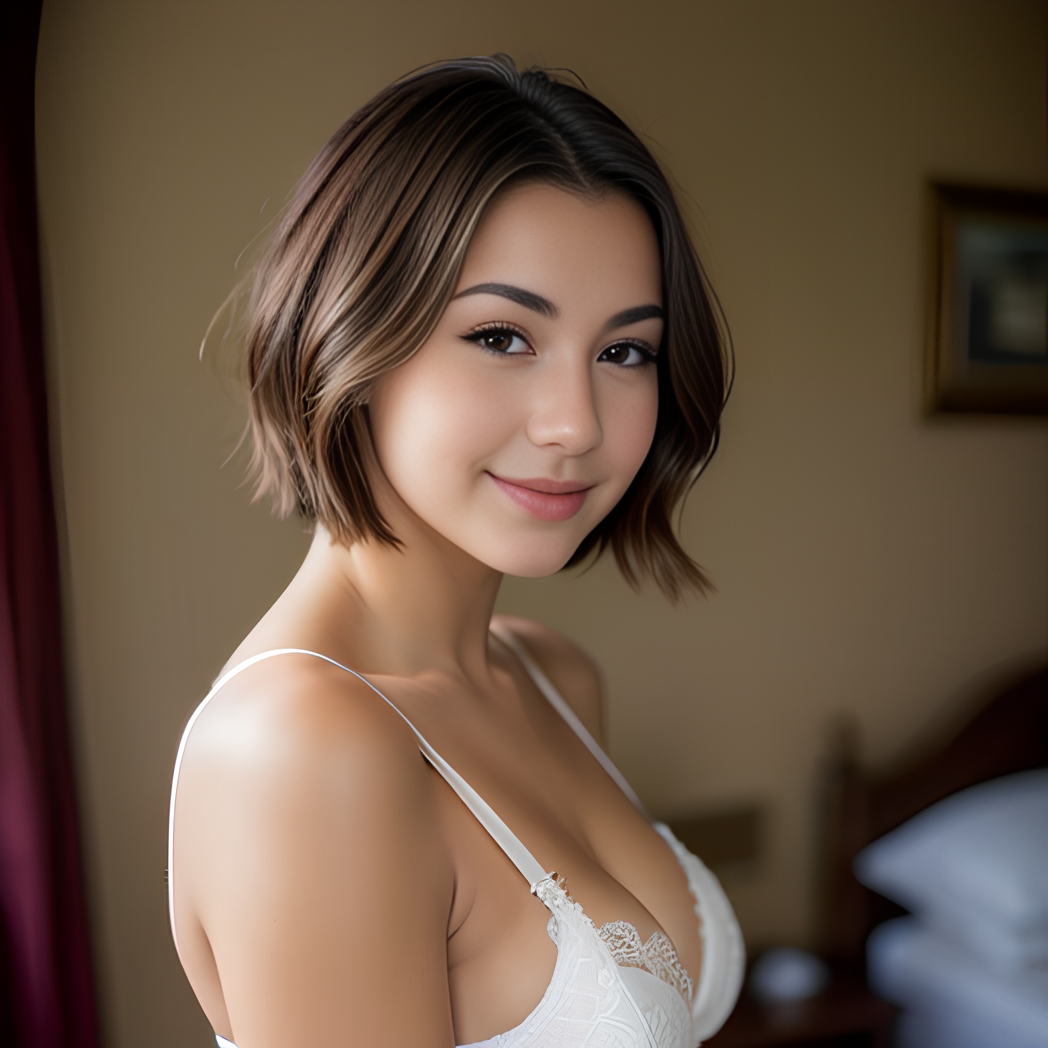 lingerie pixie haircut side topless