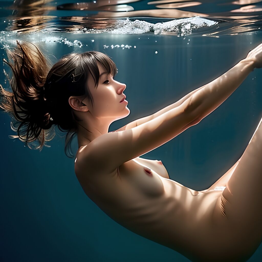 messy hair arabic underwater 