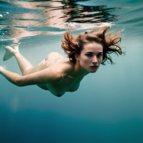 messy hair beautiful underwater