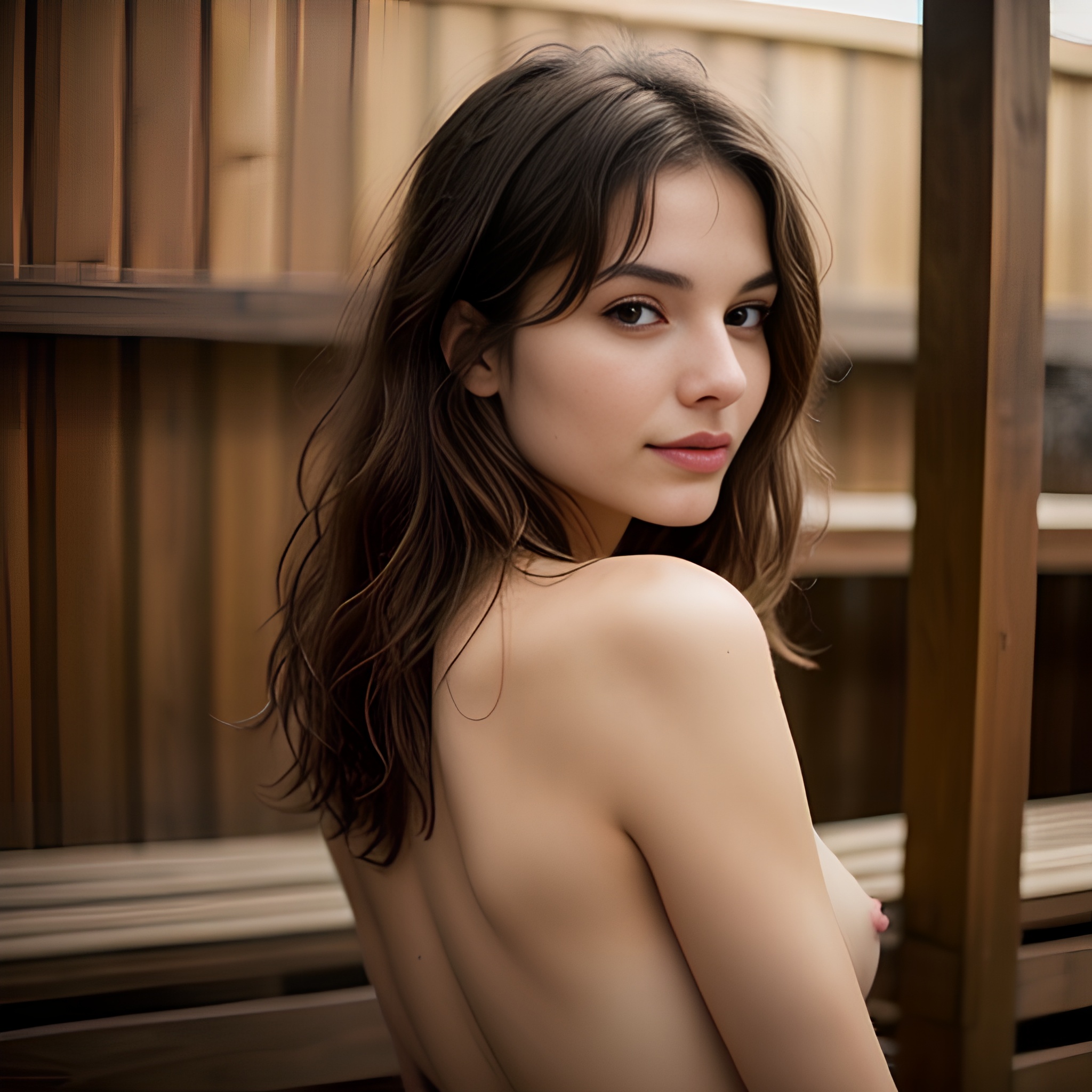 messy hair sauna back