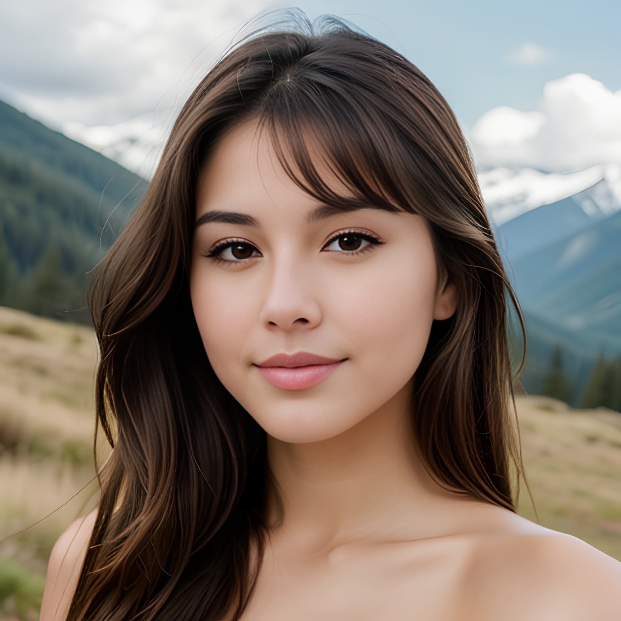 mountains bangs hair